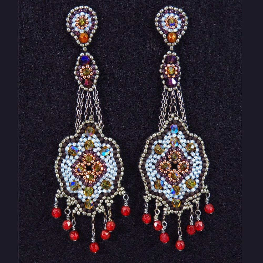 Elegant beaded dangle earrings